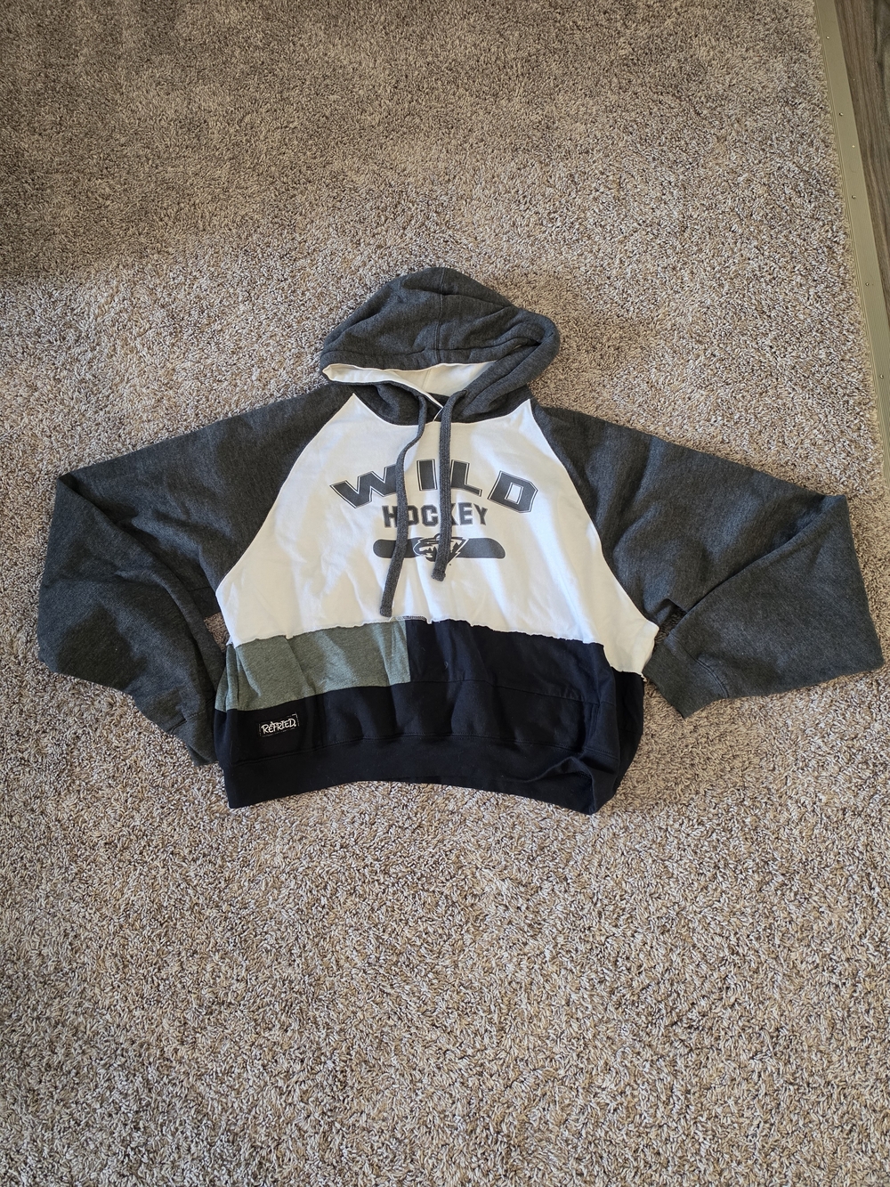 Wild Hockey Colorblock Hooded Sweatshirt - Gray/White/Black